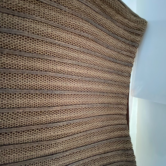 OBSTINEE by IKA BRONZE METALLIC SKIRT IN HONEY COMB PATTERN/VERTICAL LINEAR 6 - Picture 2 of 7